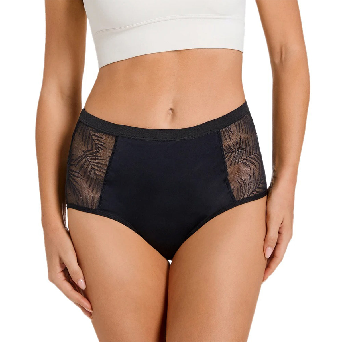 Floral Mesh High Waist Leak-Proof Period Panties/Briefs